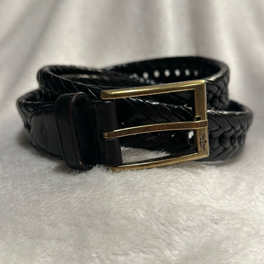 Dockers  Black Braided Belt, Excellent Condition Infinity Holes 46.5 Inches!